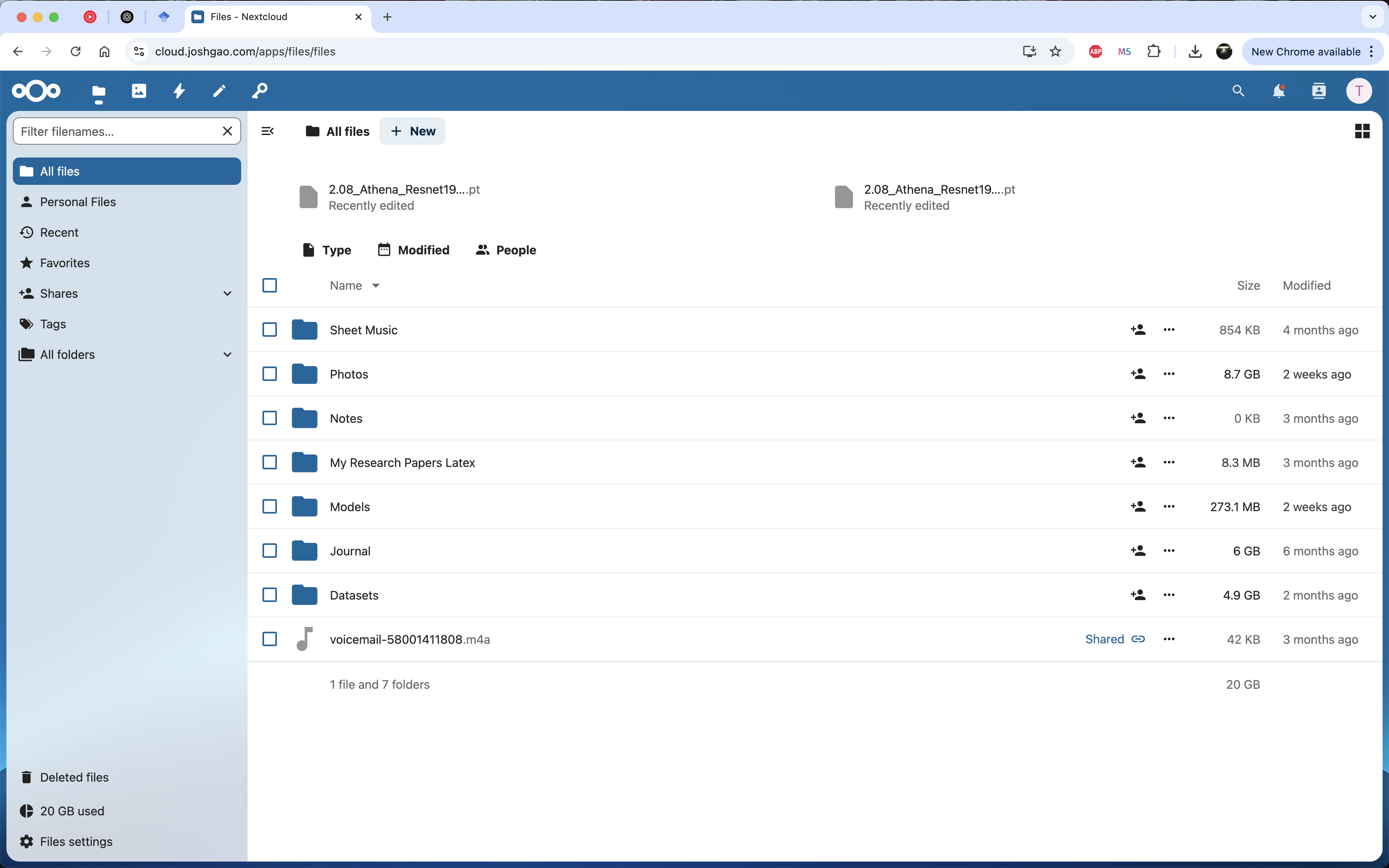 nextcloud files