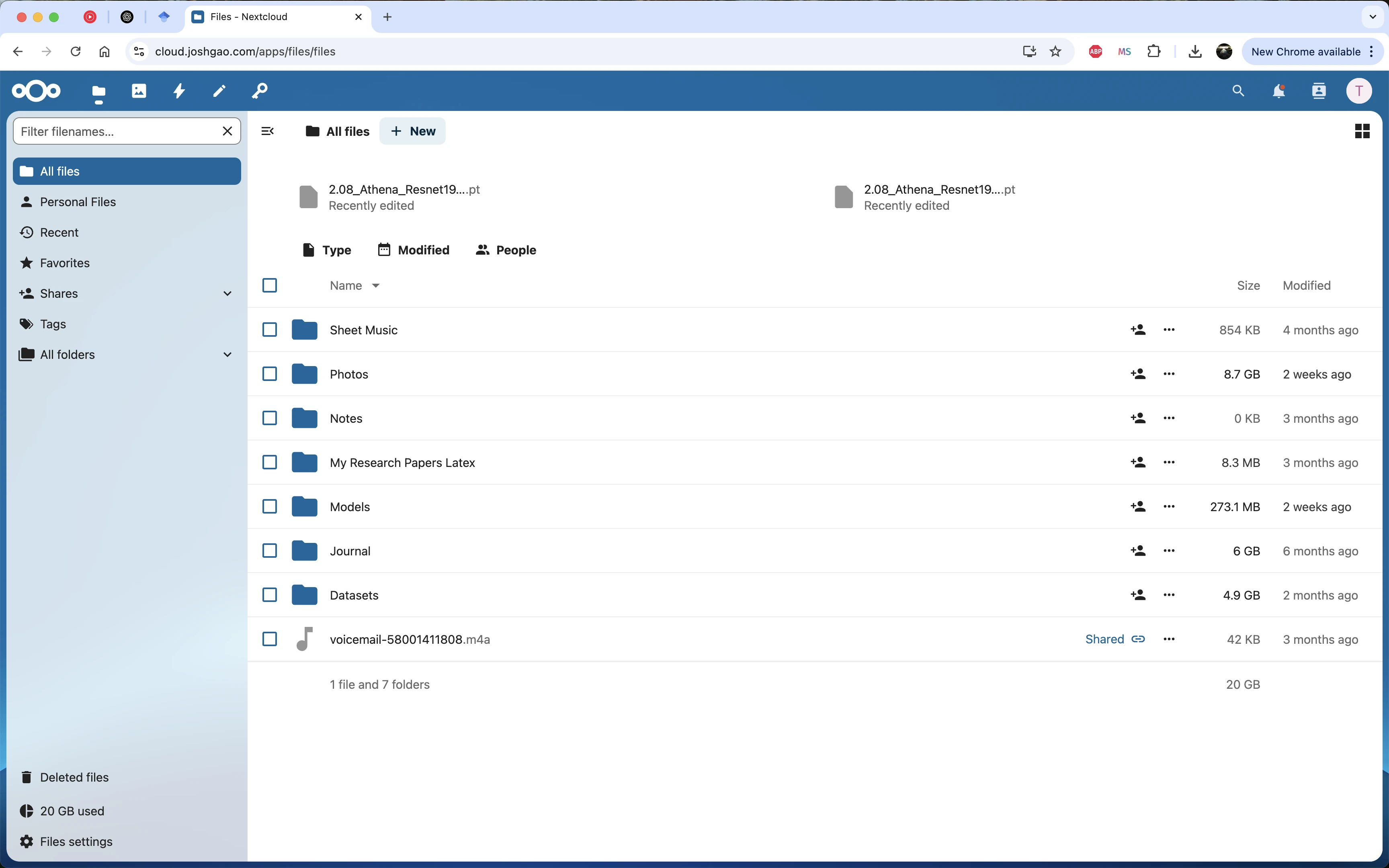nextcloud files